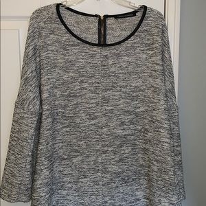 Pleather collared sweater